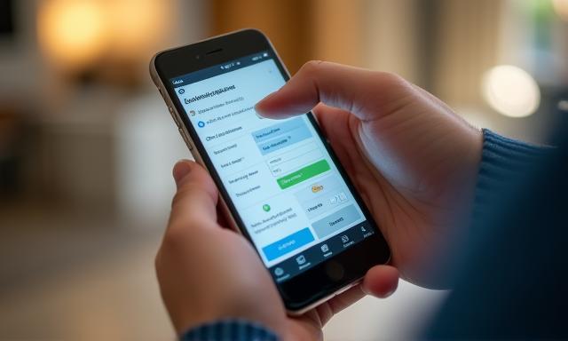 Interfaz de usuario de un motor de reservas online en un dispositivo móvil.